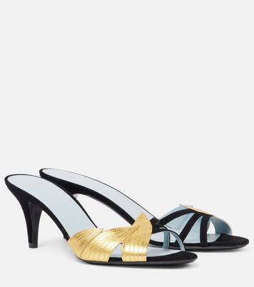 Foliefoliage 65 suede and leather sandals | Valentino Garavani