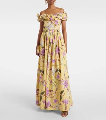 Robe longue Espliego en coton à fleurs | Agua by Agua Bendita