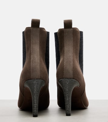 Ankle Boots Chelsea Monili aus Veloursleder | Brunello Cucinelli