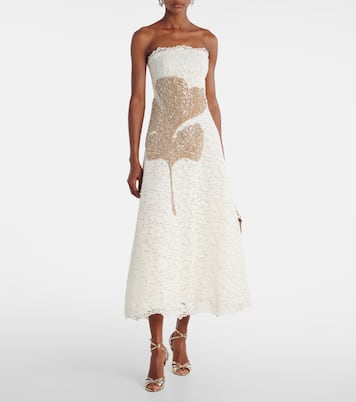 Verziertes Cocktailkleid Hallis aus Spitze | Costarellos