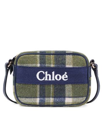Sac à bandoulière à carreaux et logo | Chloé Kids