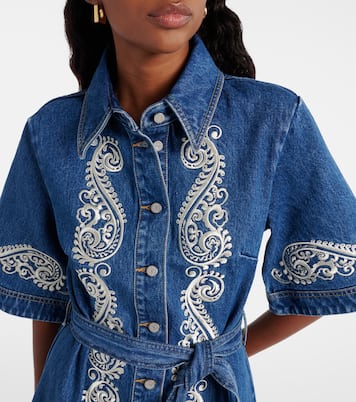 Besticktes Minikleid aus Denim | Alémais