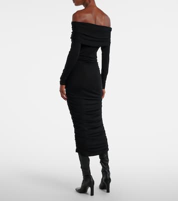 Tinette ruched off-shoulder midi dress | Veronica Beard