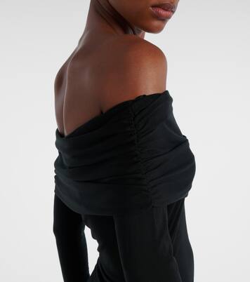 Tinette ruched off-shoulder midi dress | Veronica Beard