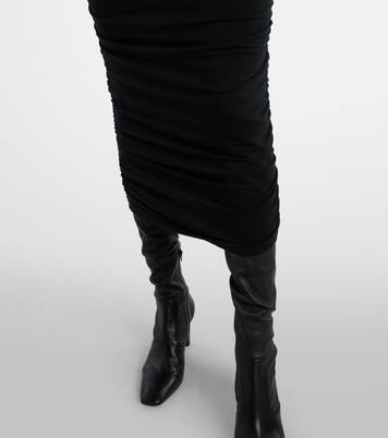 Tinette ruched off-shoulder midi dress | Veronica Beard