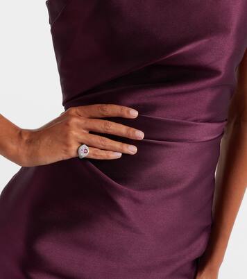 Bague en or blanc 18 ct, diamants et émail | Kamyen