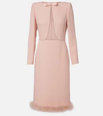 Cady Couture feather-trimmed midi dress | Valentino