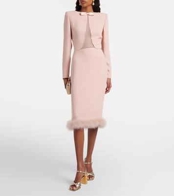 Cady Couture feather-trimmed midi dress | Valentino