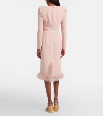 Cady Couture feather-trimmed midi dress | Valentino