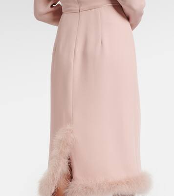 Cady Couture feather-trimmed midi dress | Valentino