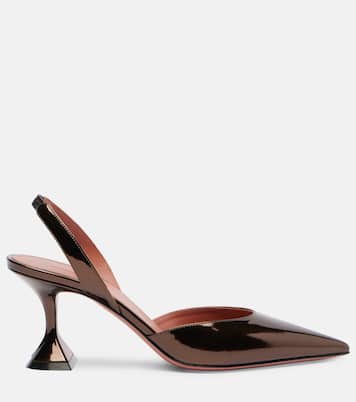 Holli 70 mirrored leather slingback pumps | Amina Muaddi