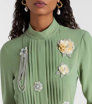 Embroidered silk-blend georgette gown | Oscar de la Renta