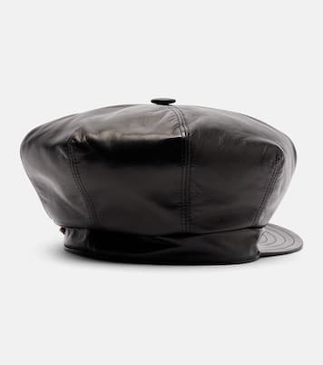 VLogo leather newsboy cap | Valentino