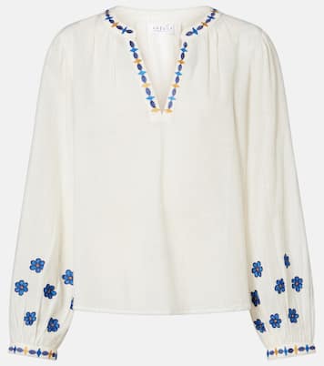 Amani embroidered cotton blouse | Velvet