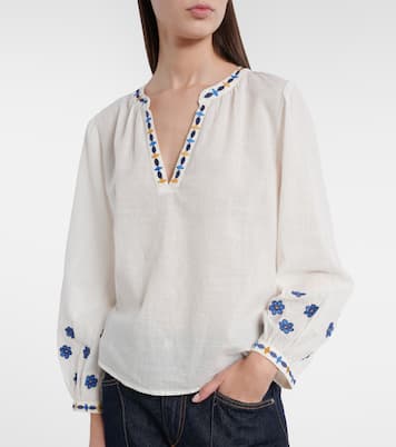 Amani embroidered cotton blouse | Velvet