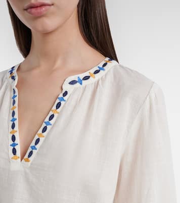 Amani embroidered cotton blouse | Velvet