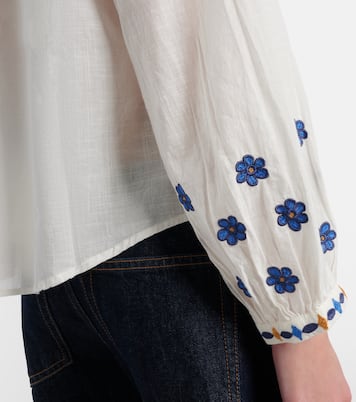 Amani embroidered cotton blouse | Velvet