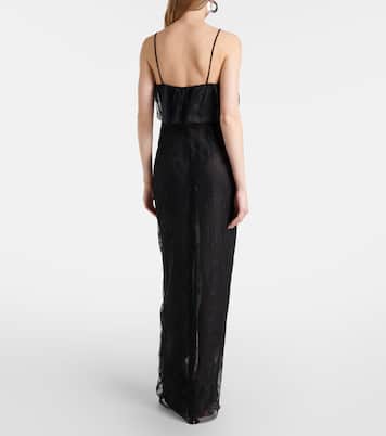 Ruffled sheer lace gown | Blumarine