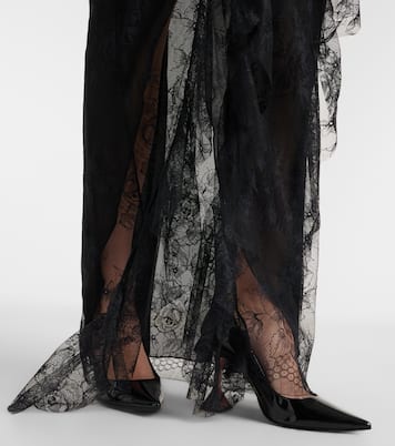 Ruffled sheer lace gown | Blumarine