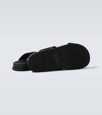 Leather-trimmed suede sandals | Brioni