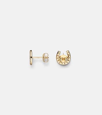 Horseshoe Starburst 14kt gold (585/1000) stud earrings with diamonds | Sydney Evan