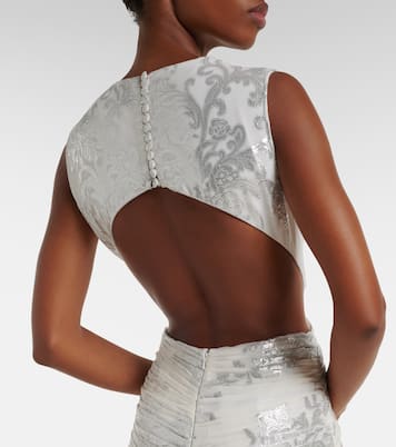 Robe longue Amalia en soie à fleurs | Costarellos