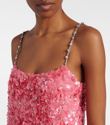 Verziertes Slipdress aus Seidenchiffon | Valentino