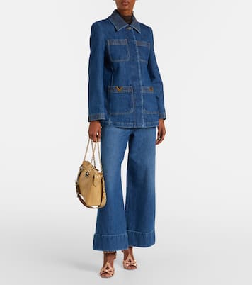 Schultertasche Panthea VLogo aus Leder | Valentino Garavani