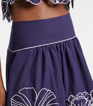 Embroidered floral cotton midi skirt | Farm Rio