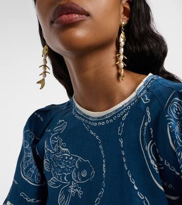 Boucles d'oreilles pendantes Calypso à ornement | Alémais