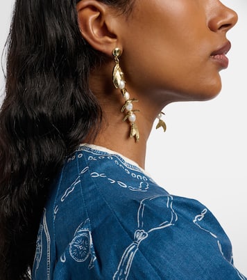 Boucles d'oreilles pendantes Calypso à ornement | Alémais