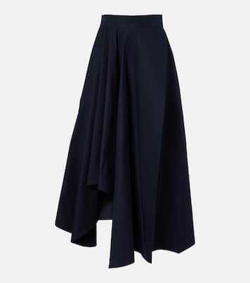 Asymmetric cotton poplin maxi skirt  | Givenchy