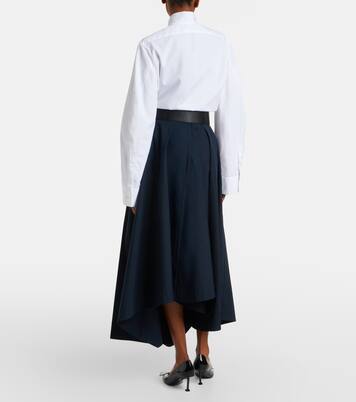 Asymmetric cotton poplin maxi skirt  | Givenchy