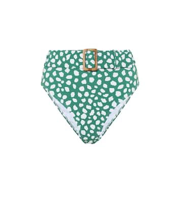 Culotte de bikini Clara à imprimé léopard et taille haute | Alexandra Miro