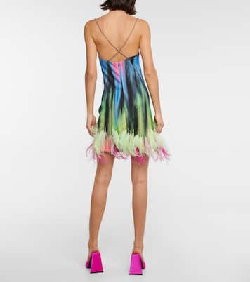 Robe Fujiko imprimée à plumes | The Attico