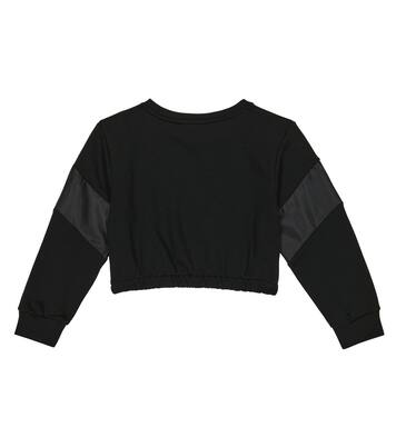 Sweat-shirt raccourci en coton mélangé à logo | Balmain Kids