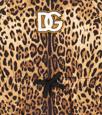 Leopard-print cotton jersey dress | Dolce&Gabbana Kids