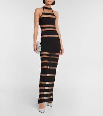 Maxikleid mit Mesh | Balmain