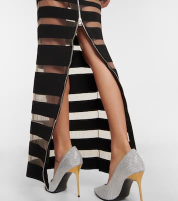 Maxikleid mit Mesh | Balmain