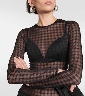 Robe midi en dentelle à carreaux | Ami Paris