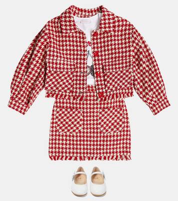 Checked cotton-blend tweed skirt | Monnalisa