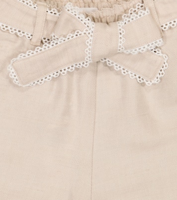 Embroidered linen and cotton shorts | Chloé Kids