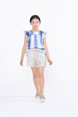 Embroidered linen and cotton shorts | Chloé Kids