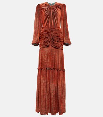 Abito lungo Sabrina in velluto devoré | Costarellos