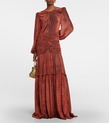 Abito lungo Sabrina in velluto devoré | Costarellos