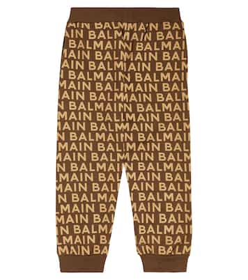 Logo printed cotton sweatpants | Balmain Kids