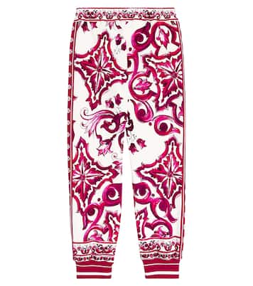 Majolica printed cotton sweatpants | Dolce&Gabbana Kids