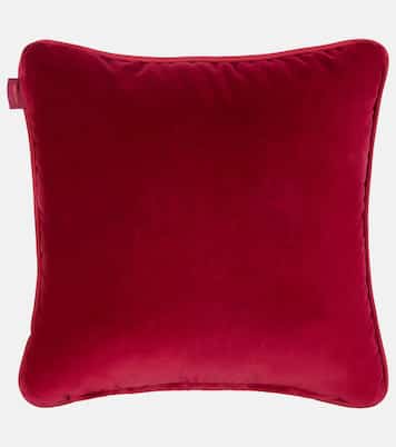 Embroidered cotton and velvet cushion | Etro