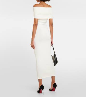 Robe midi à encolure bardot | Wardrobe.NYC