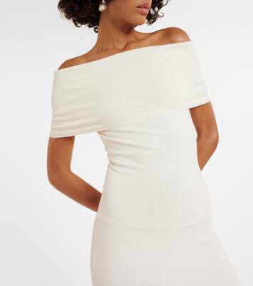 Robe midi à encolure bardot | Wardrobe.NYC